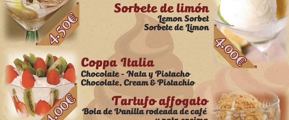 Soul Café Carta Helados